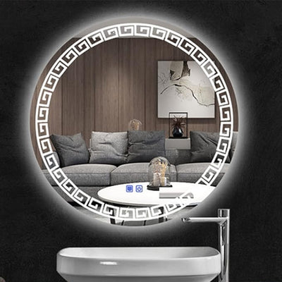 Espejo Redondo con luz led y sistema antiempañante digital (circunferencia de 50cm)